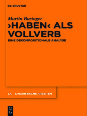 cover image of "Haben" als Vollverb